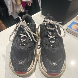 Men's Black and Tan Sneakers